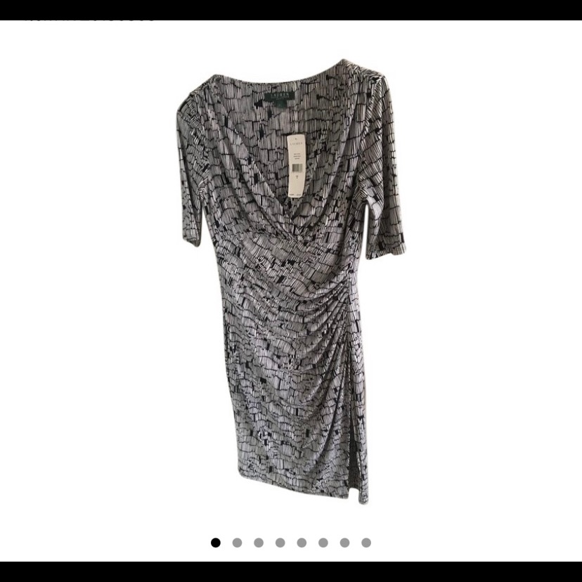 Nwt Ralph Lauren Navy And White Dress